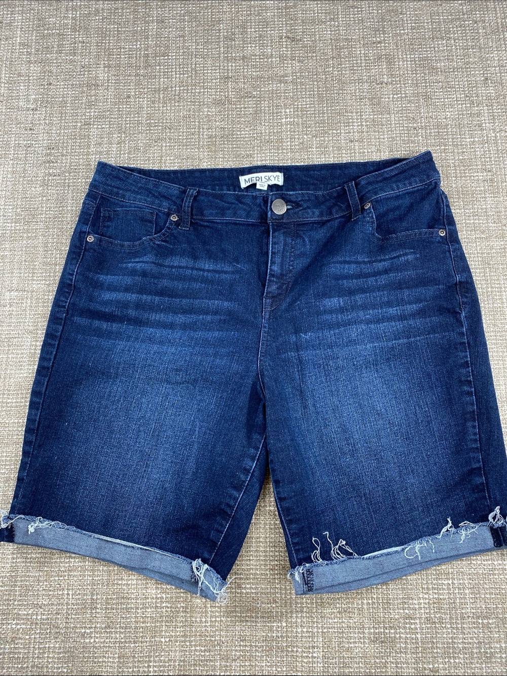 Meri Skye Dark Blue Denim Bermuda Shorts